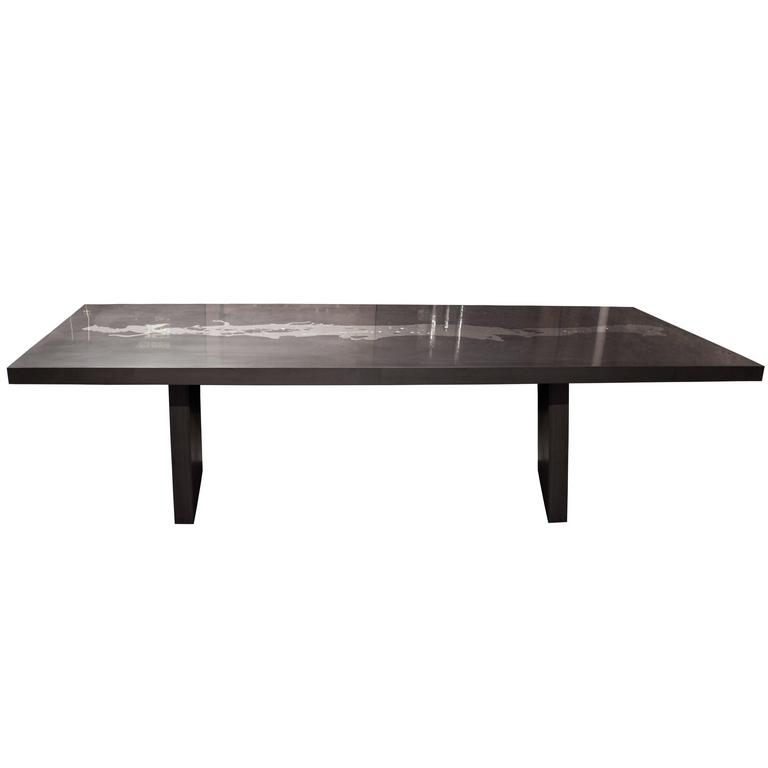 Hephaestus II Thrown Metal and Graphite Dining Table, Customizable