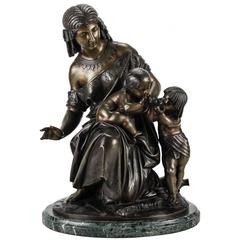 French Bronze Figural Group of Egyptian Woman by Francois Moreau 11