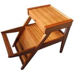 Magazine Side Table with Drawer in Mahogany by John Keal for Brown Saltman, CA