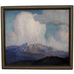Antique Mountain Landscape Painting by Frank Myers