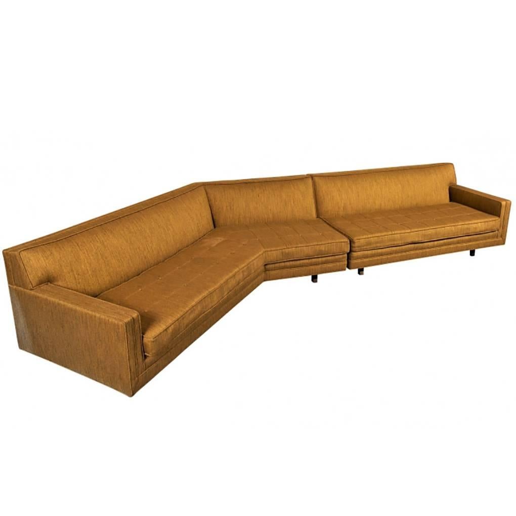 Harvey Probber Sectional in Original Upholstery with Custom Rosewood Table