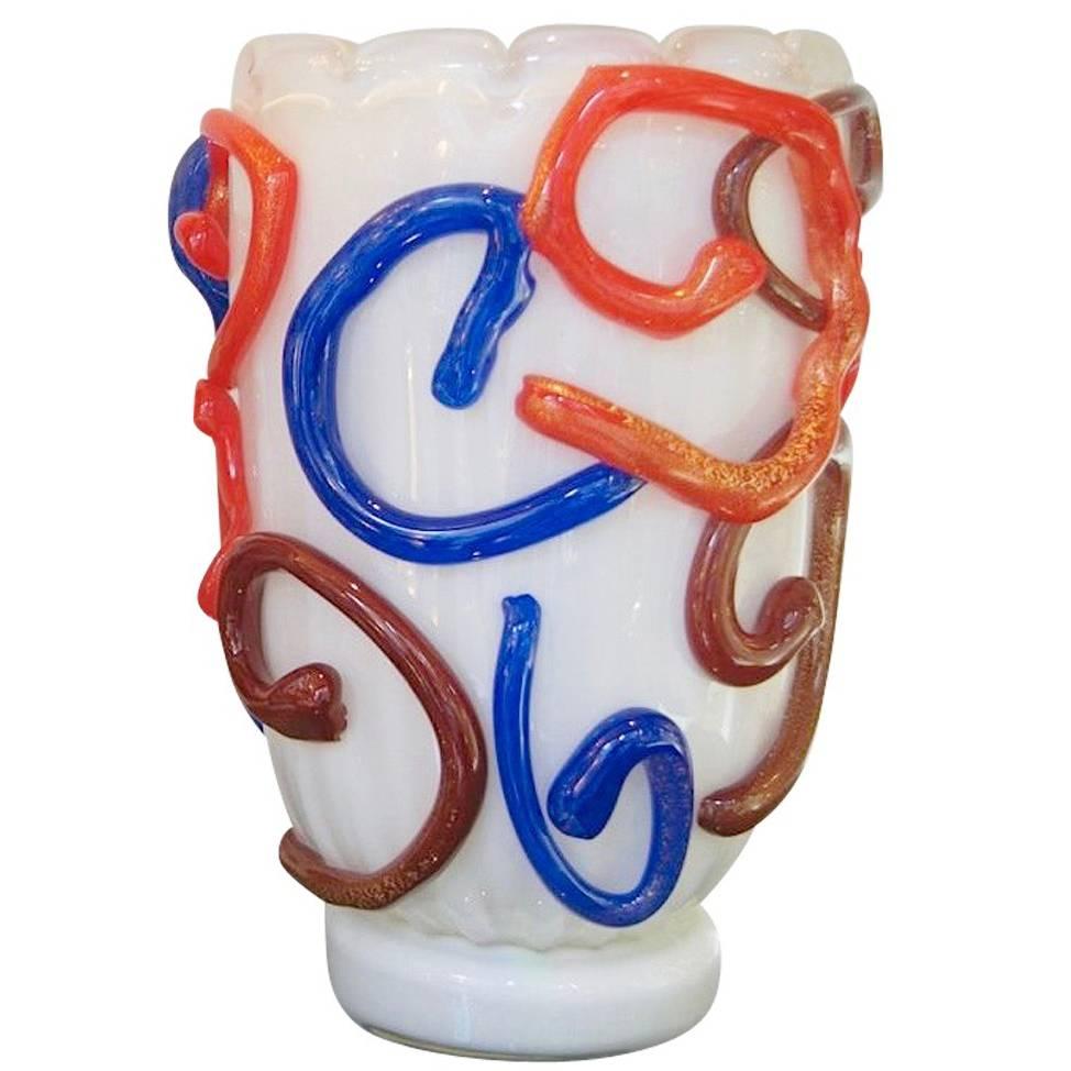 Vintage Modernist Murano Glass Vase by Costantini