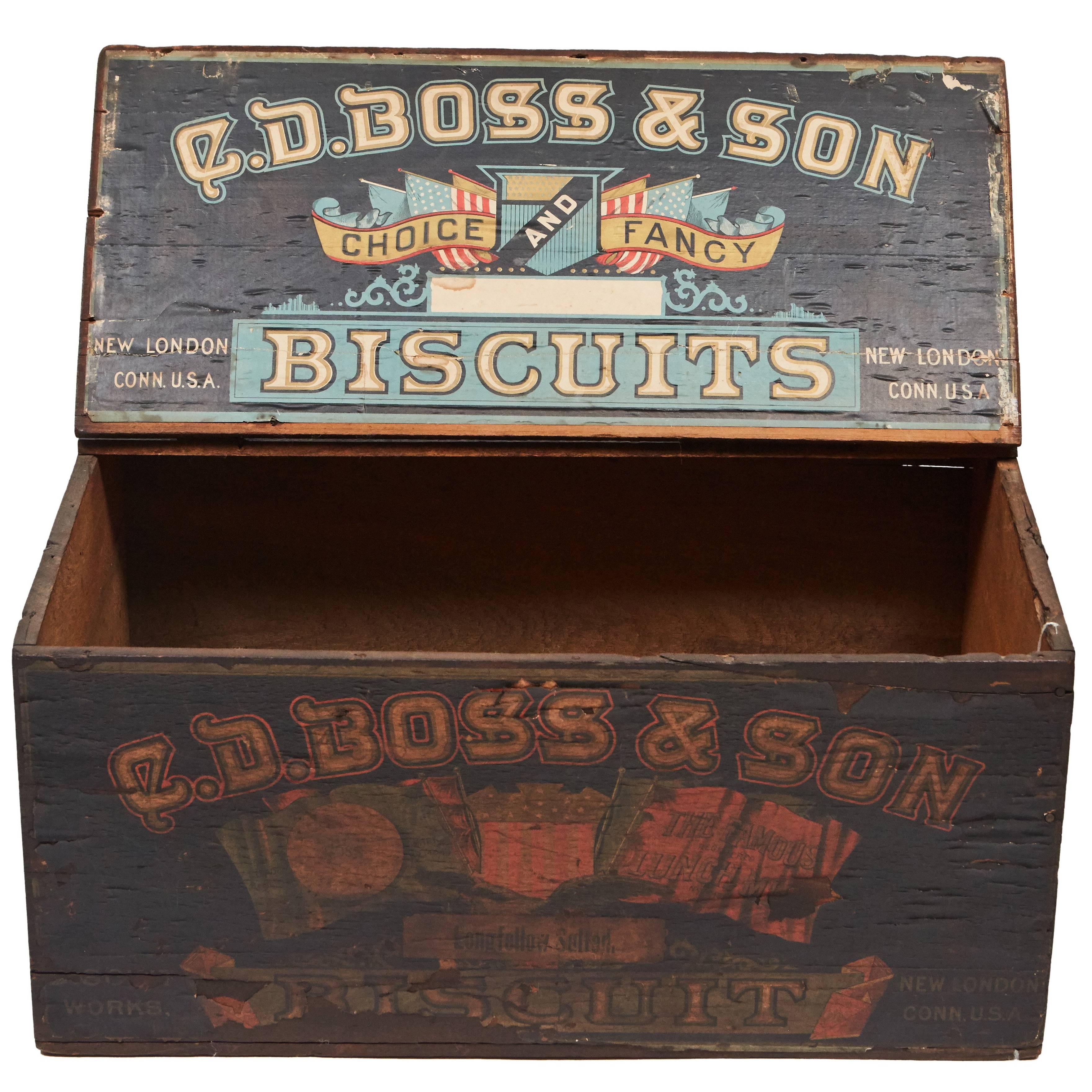 C.D. Boss & Son Biscuit Box For Sale