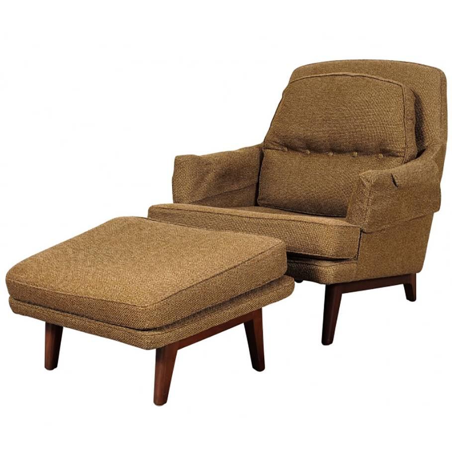 Mid Century Lounge Chair and Ottoman By Roger Sprunger For Dunbar