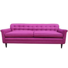 Mid-Century Modern Ed Wormley for Dunbar Sofa in Raspberry Linen 1
