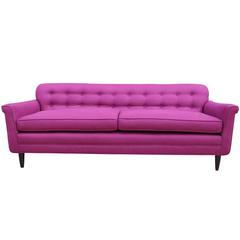 Mid-Century Modern Ed Wormley for Dunbar Sofa in Raspberry Linen