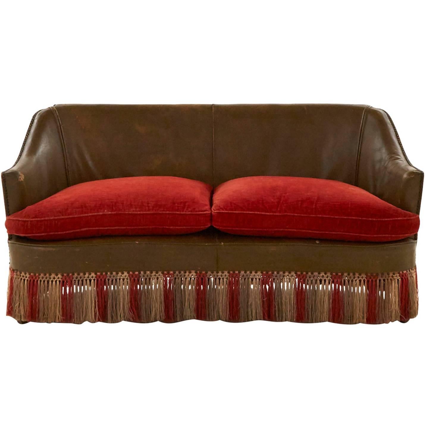 Antique French Fringe Settee