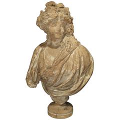 19th Century French Terra Cotta Bust of a Woman