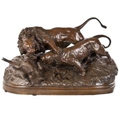 Lion et Lionne se Disputant un Sanglier by Auguste Nicolas Cain 7