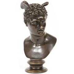 French Bronze Bust of Mercury, Early 19th Century 1