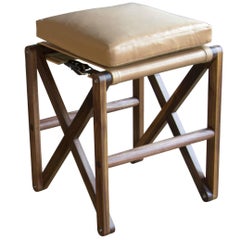 MacLaren Stool in Walnut and Leather - handcrafted by Richard Wrightman Design