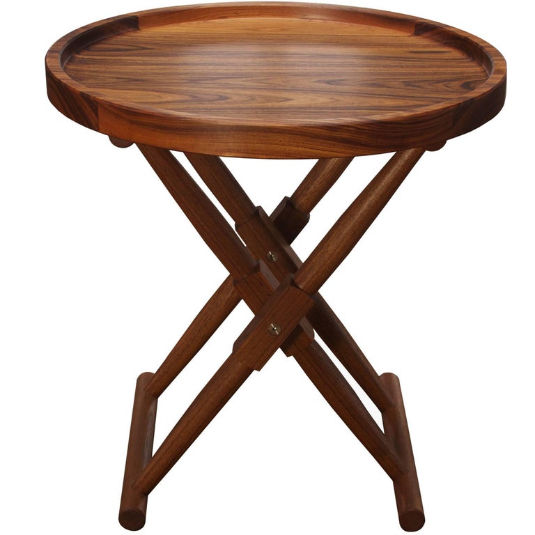 Matthiessen Round Tray Table, Round Leather Tray Table