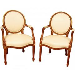 Pair of Quality Louis XVI Style Fauteuils 4