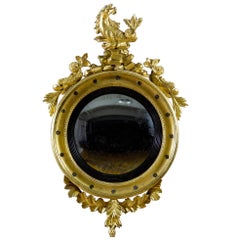Antique Giltwood Girandole Mirror with Seahorse and Dolphins, Probably Philadelphia