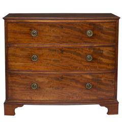 Antique 19th Century English Mahogany Bow-Front Chest of Drawers