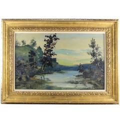 Oil Landscape Painting with River by Louis Eilshemius 12