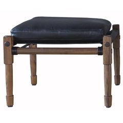Chatwin Ottoman in Walnut and Leather - handcrafted by Richard Wrightman Design