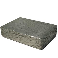 cartier box compact deco repouss fine silver
