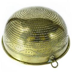 Antique Swedish Brass Colander, circa 1820