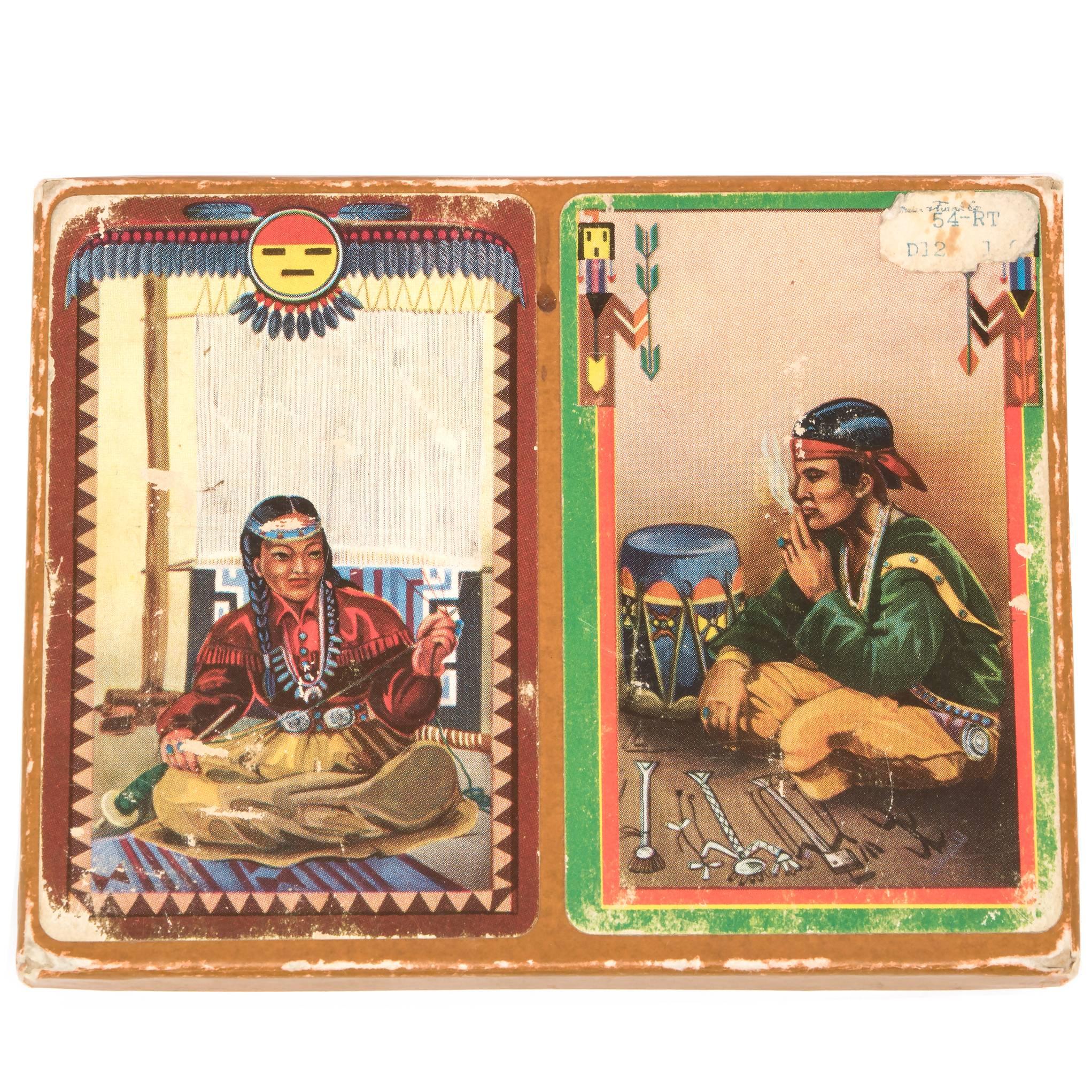 Set of Vintage Native American Playing Cards, circa 1920