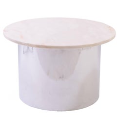 Marble and Chrome Accent Table