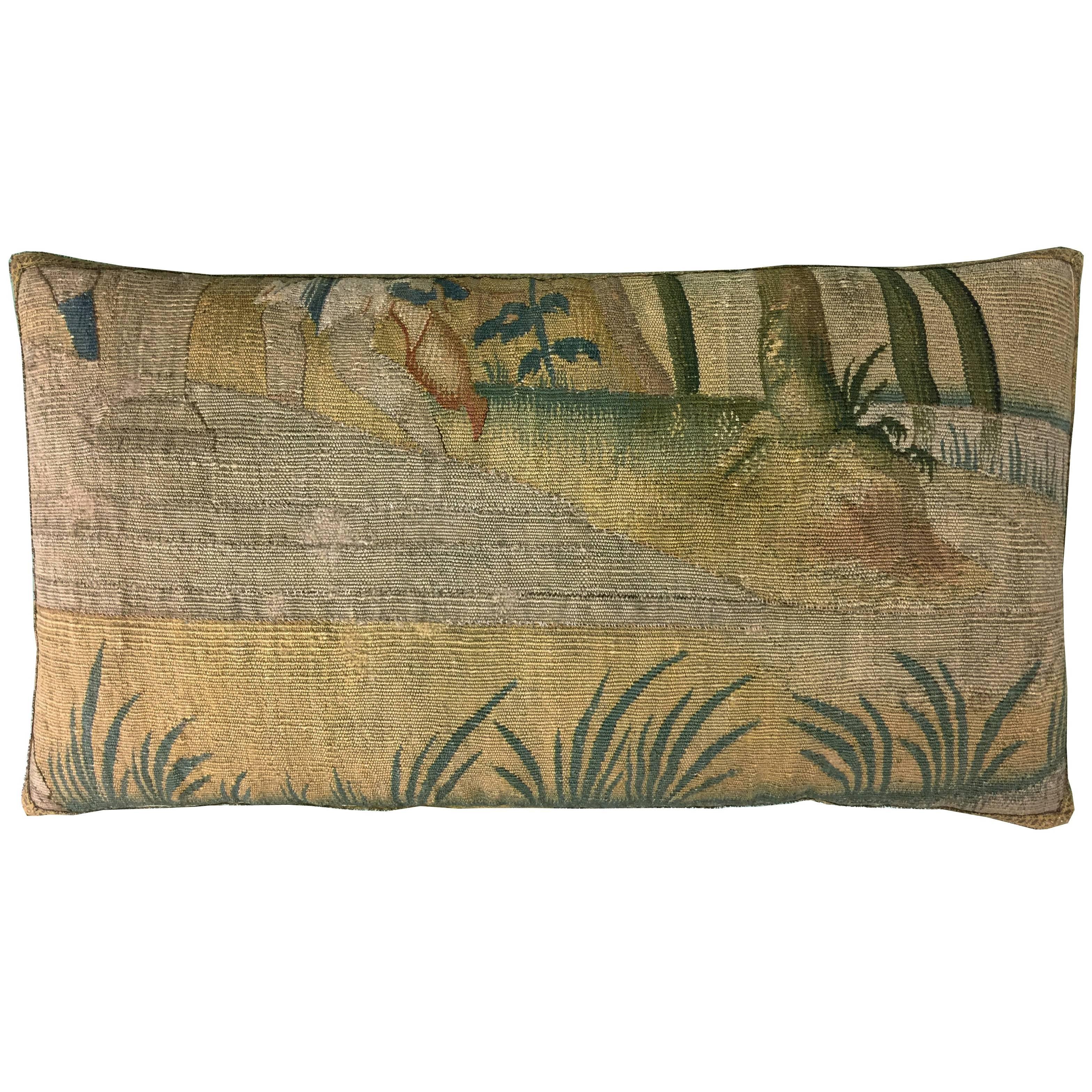 Brussels Baroque Tapestry Pillow, circa 17th Century 1648p