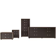 Modern Italian Bedroom Set, four Pieces, Made in Italy, New, Leather 7