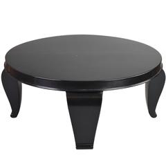 Rene Prou Attributed,  French Black Lacquer Coffee Table