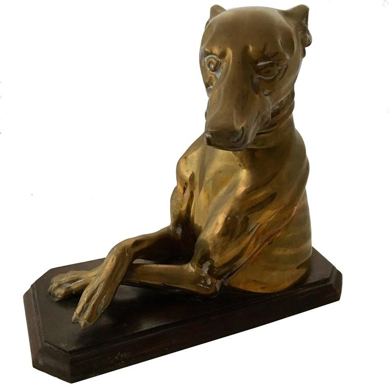 Art Deco Brass Sculpture of a Whippet at 1stDibs