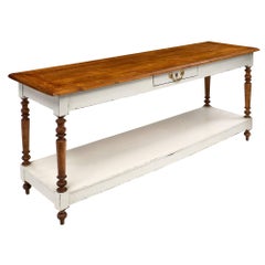 Antique Louis Philippe Turned Leg Console Table