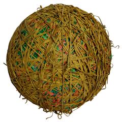 Vintage 300 Pound Rubber Band Ball by a NY Rubber Band Sculpture Artist