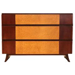 Vintage Birdseye Maple and Mahogany Dresser by R-Way