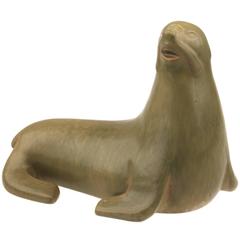 Rörstrand Sweden Mid-Century Modern Ceramic Sea Lion by Gunnar Nylund