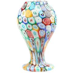 Vintage Murano Italy Millefiori Thousand Flowers Small Vase