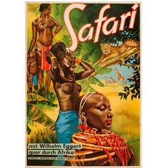 Original Vintage Documentary Movie Poster: Safari Wilhelm Eggert across Africa