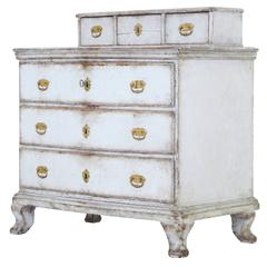 19th Century Swedish Baroque Two-Tier Commode Chest of Drawers