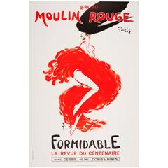 Original Retro Moulin Rouge Paris Centenary Revue Cabaret Poster by René Gruau