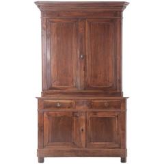 French 19th Century Walnut Louis Philippe Buffet a Deux Corps