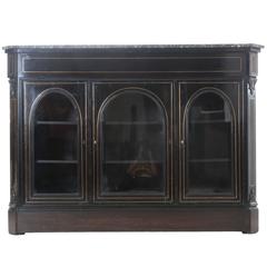 French 19th Century Ebony Enfilade with Marble Top