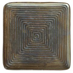 Ben Seibel Square Shaped Brass Tray with Concentric Squares Design Jenfred Ware
