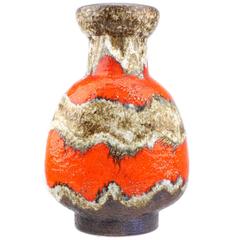 West German Dumler and Breiden Fat Lava Pottery Floor Vase