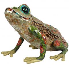 Vintage Large Mosaic Frog Sculpture