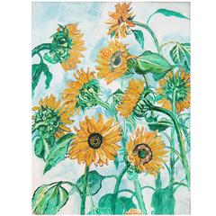 "Sunflowers" Large Oil on Canvas by John Bratby RA