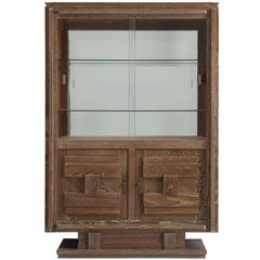 Art Deco Vitrine Cabinet in Cerused Oak 9