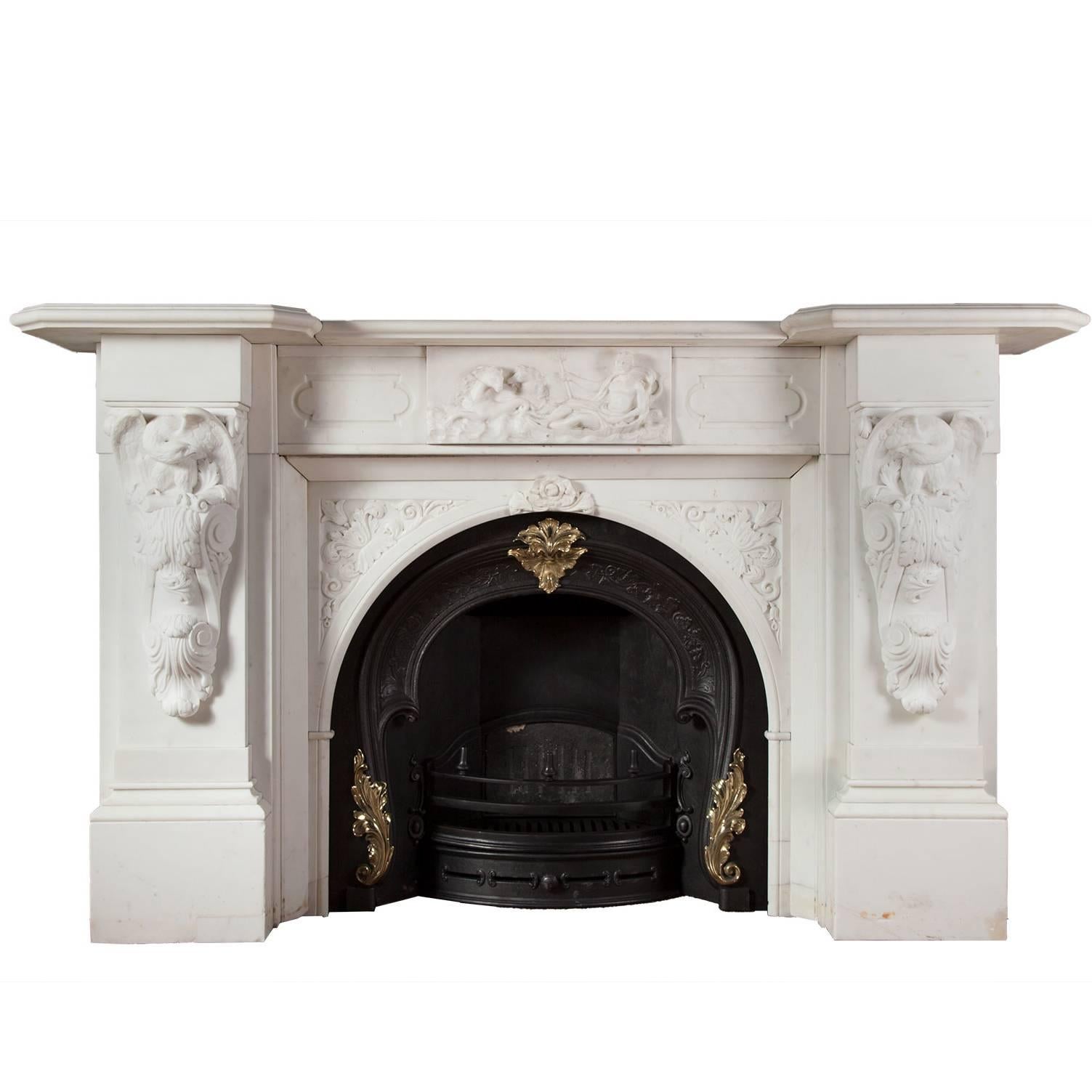 Antique Irish Marble Fireplace