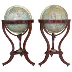 Pair of Terrestrial and Celestial Library Globes by Thomas Malby