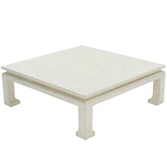 Bone Veneers Tiles Square Coffee Table