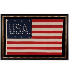 Antique 48 Stars Configured into the Letters "U.S.A", Copyrighted in 1916 by C.A Hartman