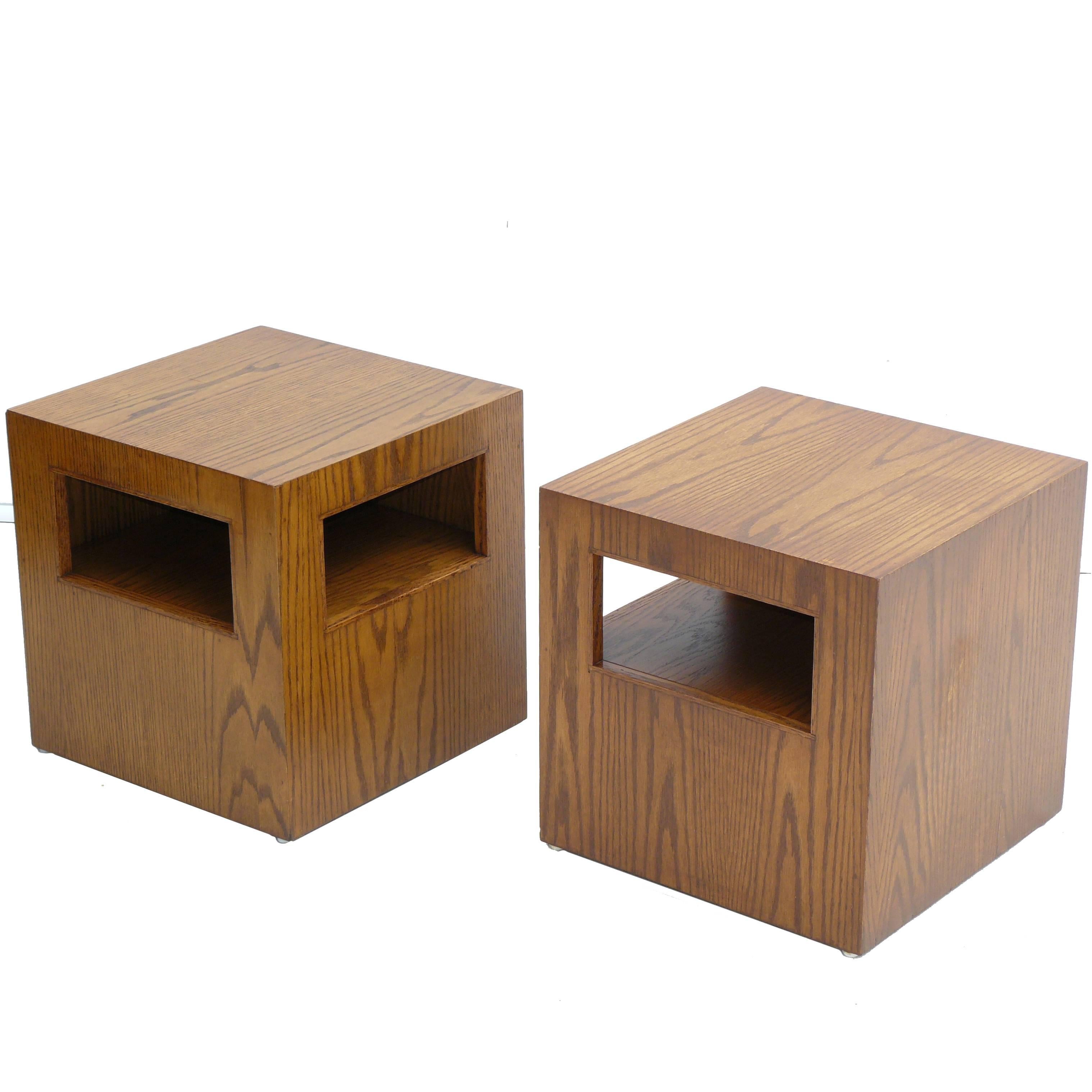 Pair of 1960s Ash Plywood Stools or Tables from an Architect's Estate For Sale