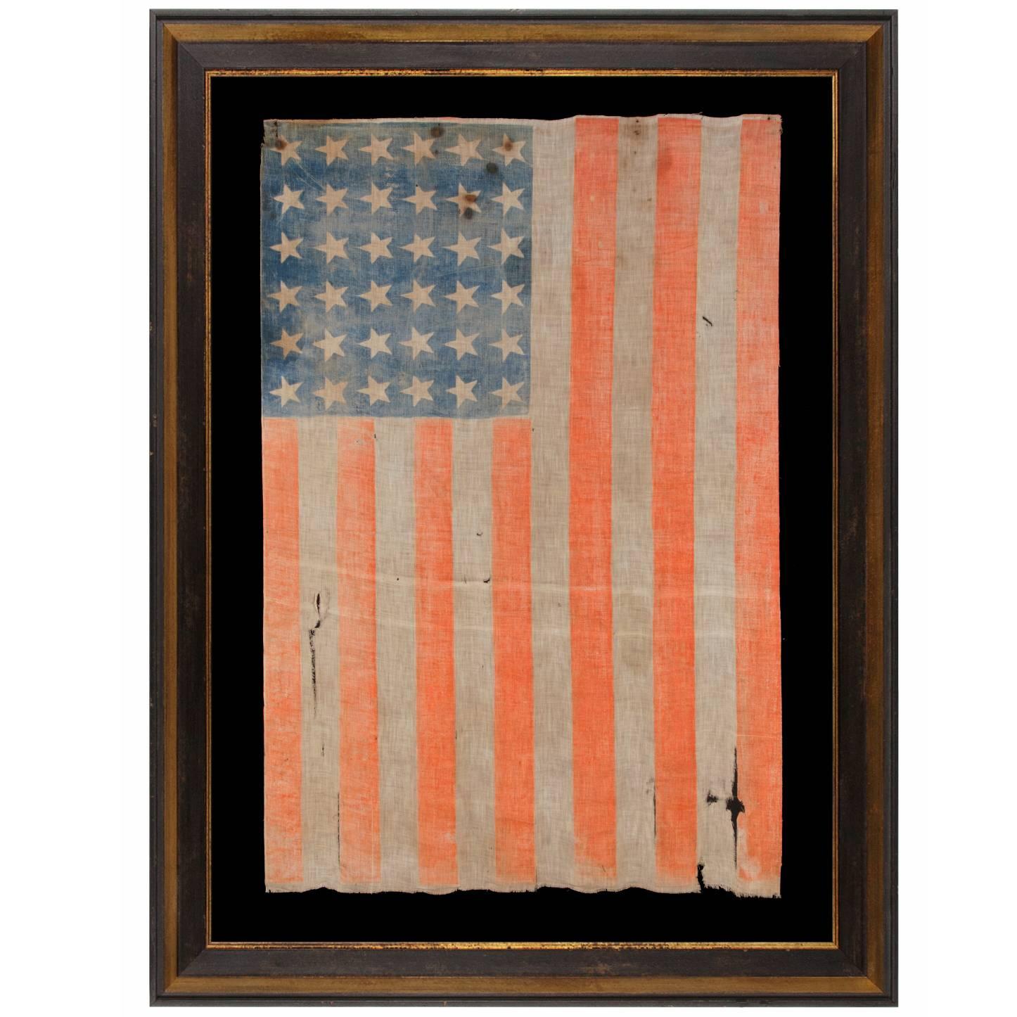 36 Star Antique American Parade Flag of the Civil War Era